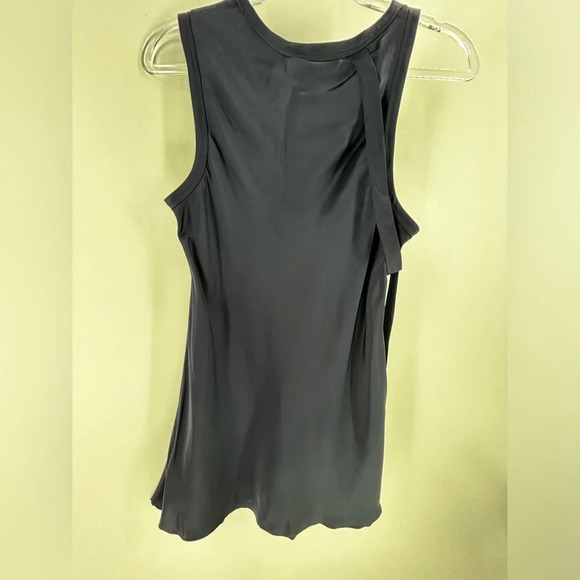 NWT Helmut Lang Navy Satin Sleeveless Asymmetrical  Harness Shoulder Top Size S - Picture 6 of 16